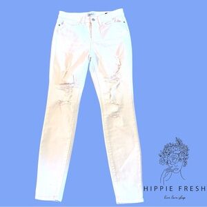 Judy Blue Skinny Jeans Womens 9/29 White Distressed Ripped High Rise JB82280